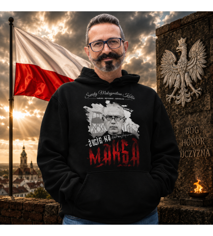Bluza z kapturem  MAKSYMILIAN KOLBE CZARNA